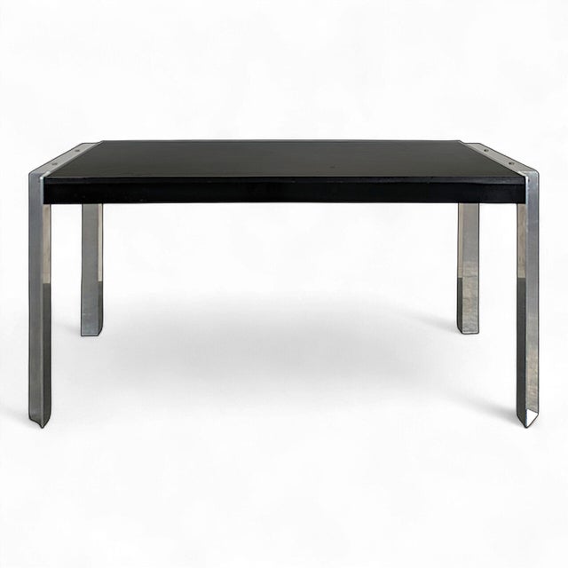 Aluminum and Wood Desk by Georges Frydman for E.F.A For Sale - Image 6 of 6