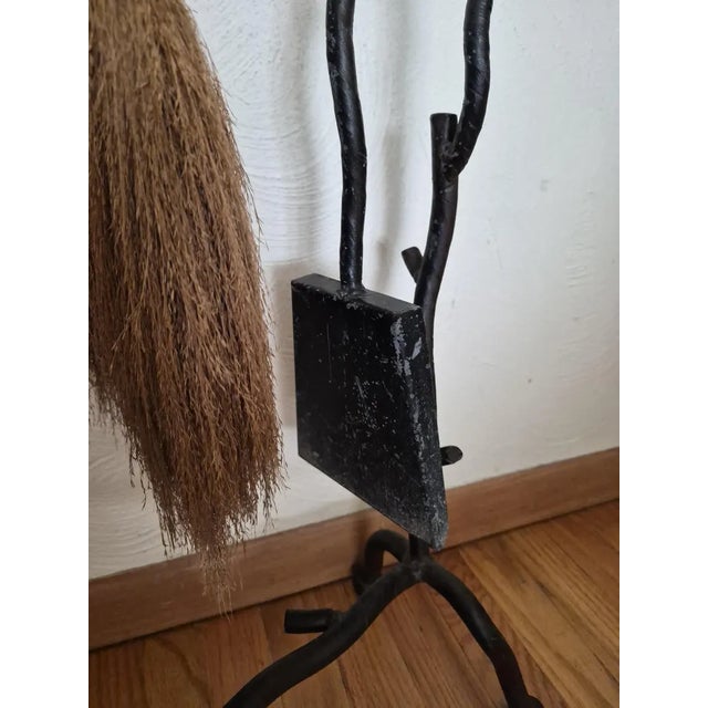 1980s Brutalist Post Modern Iron Fireplace Tools For Sale - Image 9 of 10