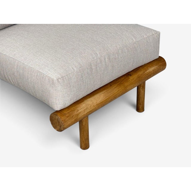 Charlotte Perriand, Rare 'La Cachette' Lounge Chairs, Oak, Fabric, France, 1960s For Sale - Image 13 of 18