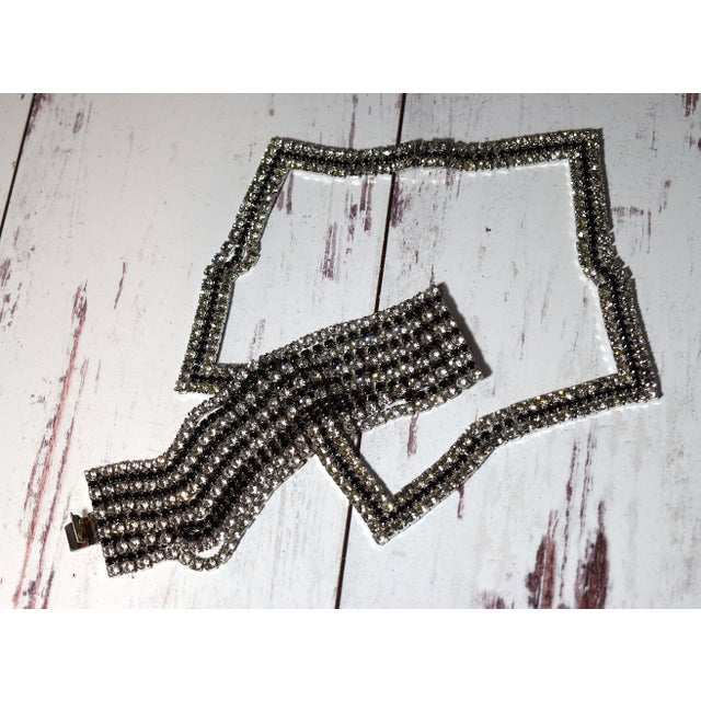 Vintage Alexis Kirk Wide Black & Clear Rhinestone Bracelet For Sale - Image 15 of 15