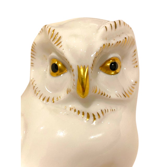Early 20th Century Antique Hutschenreuther Porcelain Owl Figurine Art Deco Germany Fritz Klee C. 1930 Animal Decor For Sale - Image 5 of 11