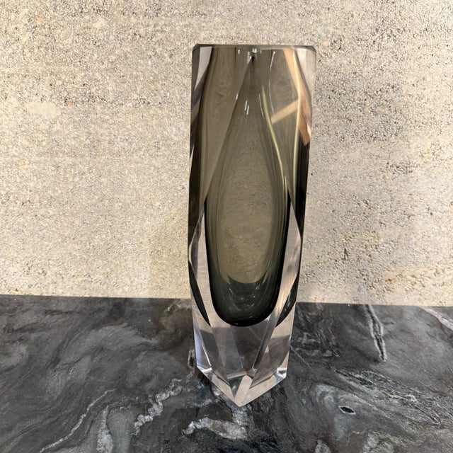 Mid Century Modern Vintage Murano Glass Vase Attributed Flavio Poli For Sale - Image 16 of 18