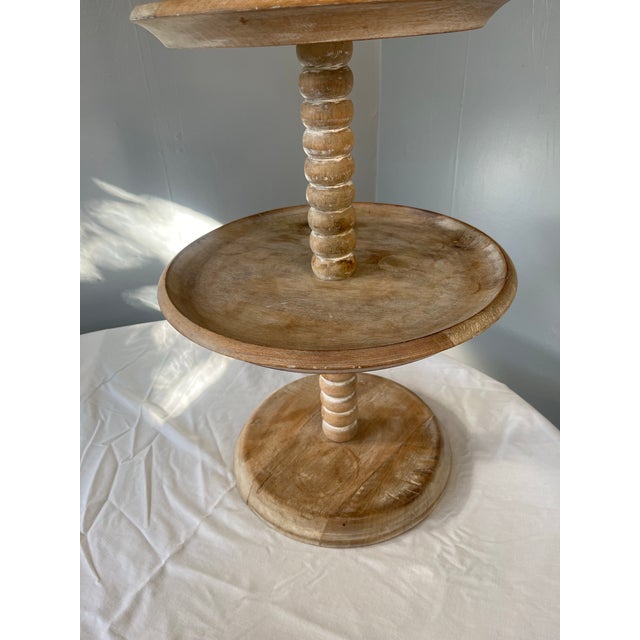French Country Fruit Wood Tiered Display Stand For Sale - Image 4 of 5