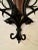 French Rococo Black Wrought Iron & Walnut Wood Double Candle Wall Sconce For Sale - Image 12 of 12