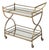 Graci 38 in. W Rectangular Mirror and Metal Antique Mobile Bar Cart, Antique Gold For Sale