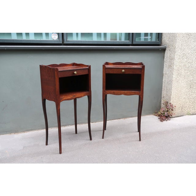 1950s 1950s Set of Two French Louis XV Style Side Tables Nightstands. For Sale - Image 5 of 13