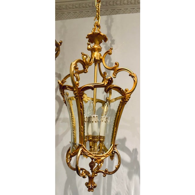 French Myran Allan Luxury Lighting French Louis XV French Bronze Lantern For Sale - Image 3 of 6