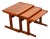 Mid Century Danish Modern Nesting Tables Solid Teak Set 3 Denmark Sled MCM Wood For Sale