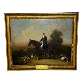 Large 19th Century Oil Painting the Clandon Harriers Hunt John Imms of Ringmer Up Libertine Mare Hor For Sale