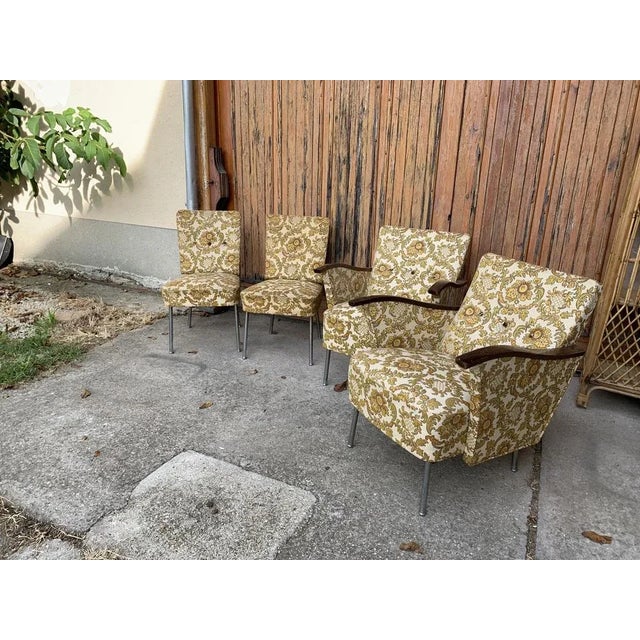 1940s Bauhaus Style Steel and Wood Club Chairs, 1940s, Set of 4 For Sale - Image 5 of 7