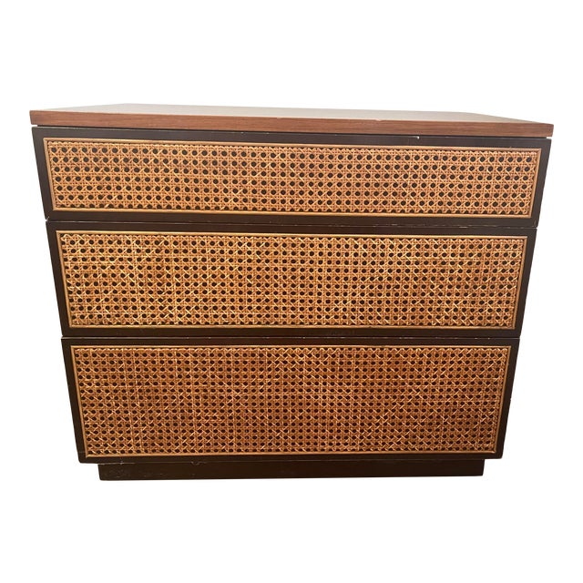 Directional Mid Century Cane Front Bedside Tables 1 Chairish
