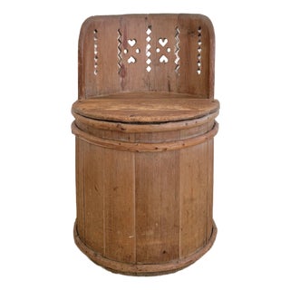 Early 19th C Swedish Kubbstol Chair, in Alpine Pine For Sale