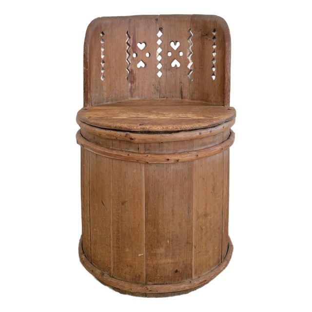 Early 19th C Swedish Kubbstol Chair, in Alpine Pine For Sale