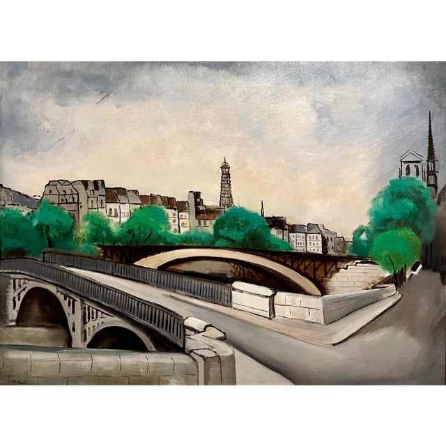 Morris Kantor New York (1896 - 1974) Paris from the Ile St. Louis, 1927 (view of Eiffel Tower) Oil painting on canvas Hand...
