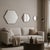 Italian Medium Hexagonal Cassiopeia Wall Mirror in Burnished Metal For Sale - Image 4 of 5