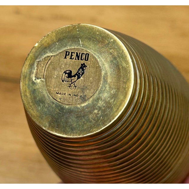 Vintage Ribbed Brass Bud Vase* For Sale In Kansas City - Image 6 of 6