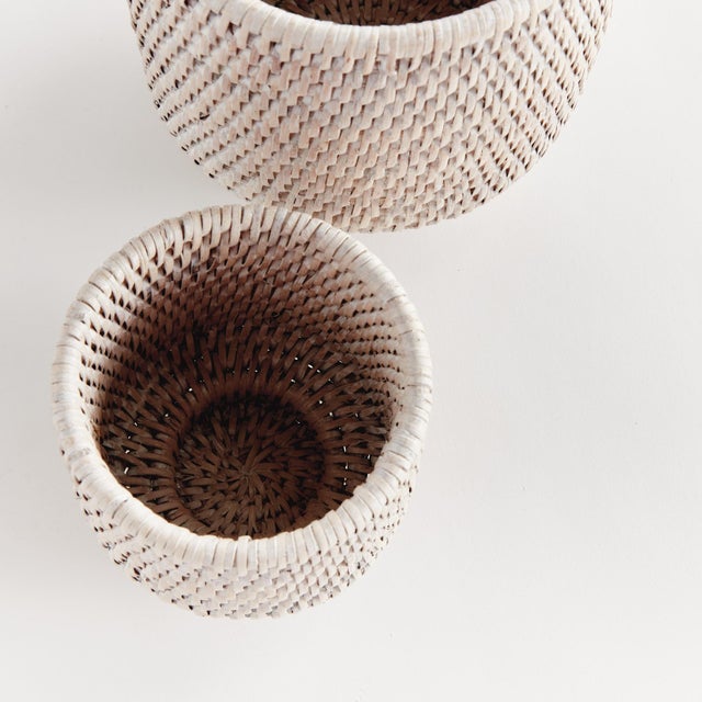 Farmhouse Burma Rattan Cachepots Small, Set Of 2 For Sale - Image 3 of 7