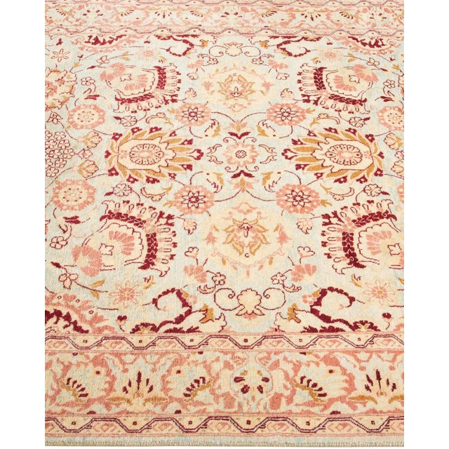 Solo Rugs Mogul, One-of-a-Kind Hand-Knotted Area Rug in Light Blue, 4' 1" x 5' 10" For Sale - Image 4 of 8
