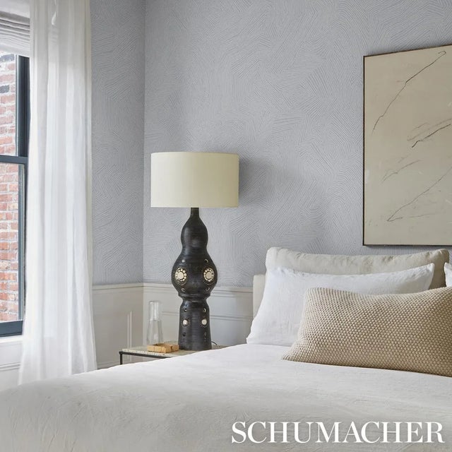 Not Yet Made - Made To Order Schumacher Labyrinth Grand Wallpaper In Sky For Sale - Image 5 of 5