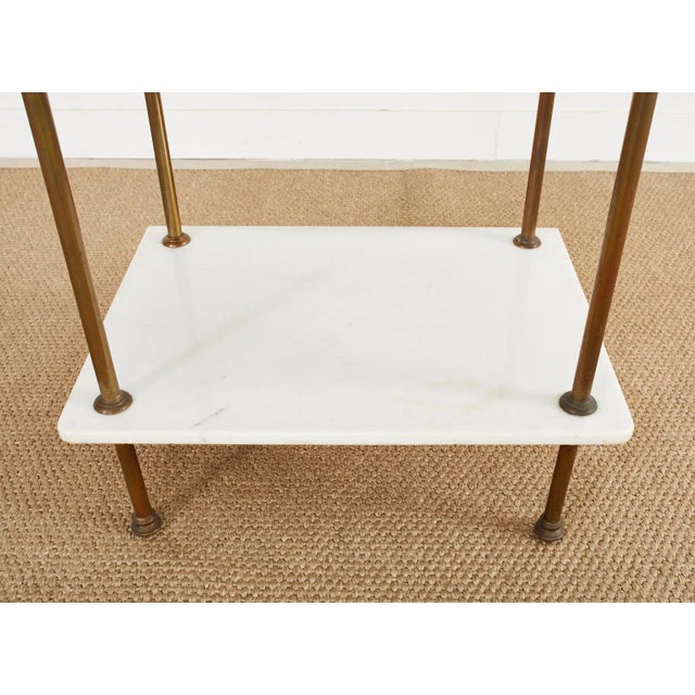 French Art Deco Bronze Marble Top Washstand Vanity For Sale - Image 9 of 13