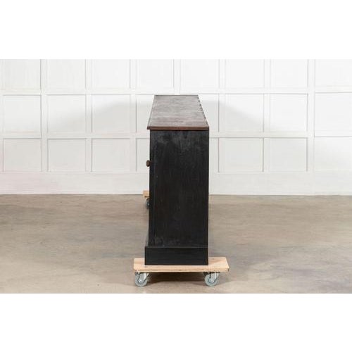 19th Century English Monumental Ebonised Pine Dresser Base, 1870s For Sale - Image 10 of 14