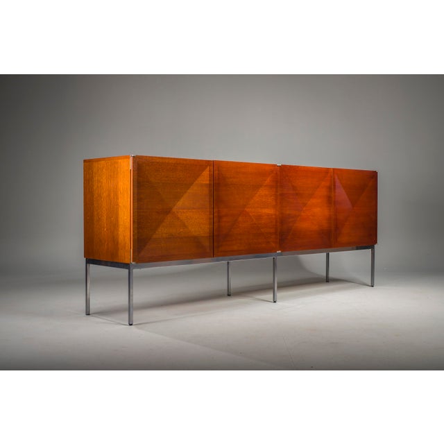 Diamond Point Mahogany Sideboard by Antoine Philippon & Jacqueline Lecoq for Behr, 1964 For Sale - Image 14 of 18