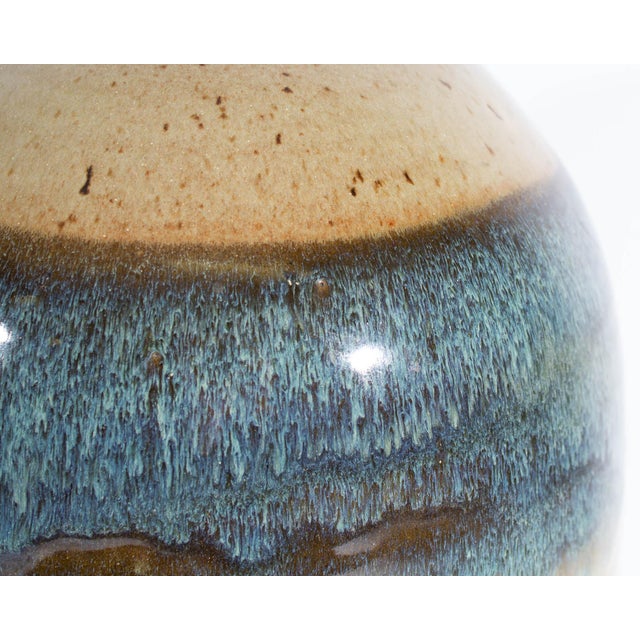 Tan Richard Tuck Signed Studio Pottery Vase For Sale - Image 8 of 8