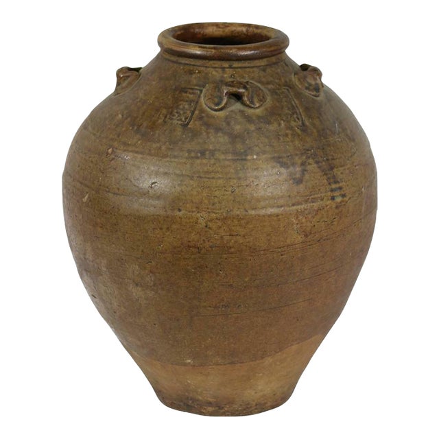 Archaistic Antique Earthenware Storage Vessel, Thailand 15th-18th Century For Sale