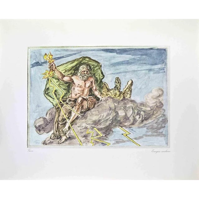 Vintage offset print realized after a watercolor by Giorgio de Chirico in 1962. from the rare portfolio "Greek Mythology"...