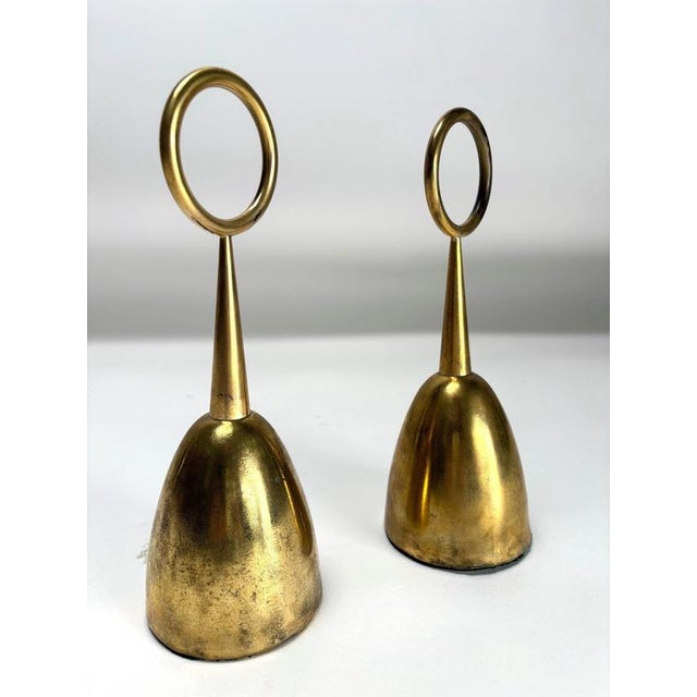 Metal Ignazio Gardella, Brass Doorstops attributed to Azucena, Italy, 1950s, Set of 2 For Sale - Image 7 of 8
