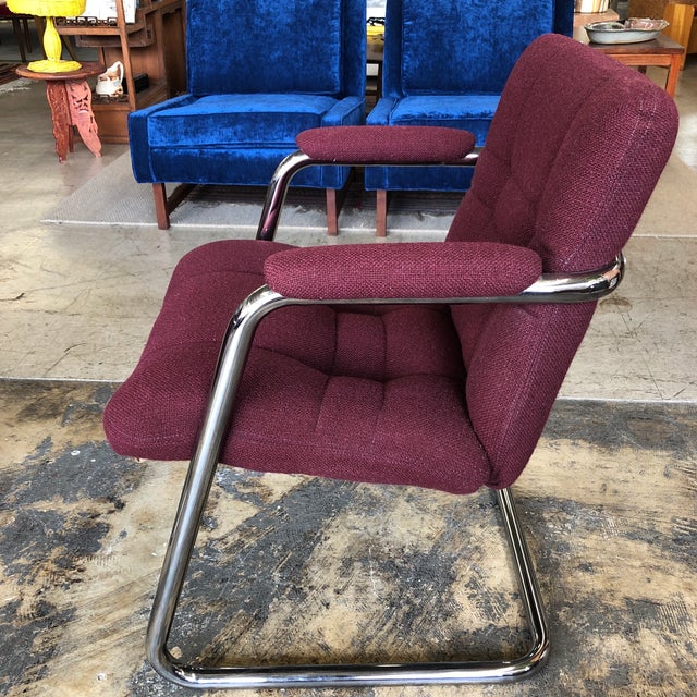 Mid Century Chromcraft Chrome Tubular Cantilever Arm Chairs A Pair Chairish