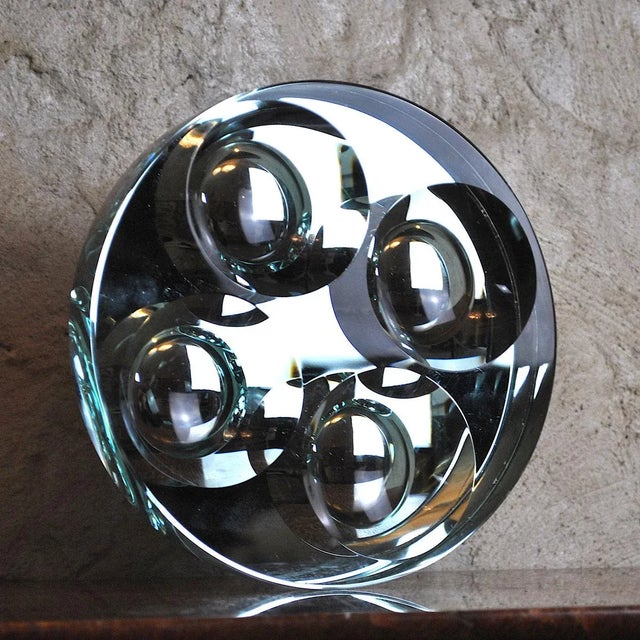 Mid-Century Beveled Glass Bowl from Fontana Arte, 1960s For Sale - Image 6 of 11