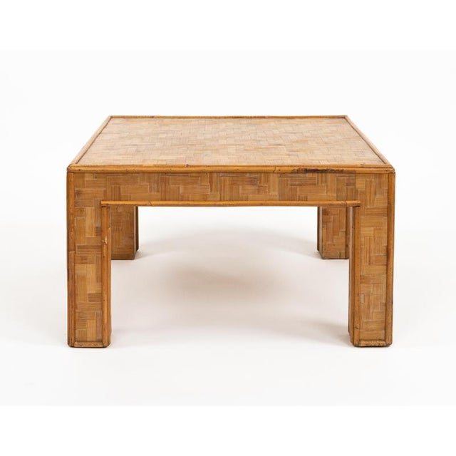 Mid-Century Modern Bamboo and Rattan Coffee Table, Italy, 1970s For Sale - Image 8 of 10