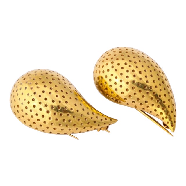 Vintage 80s 18kt Gold Tiffany & Co. Clips - a Pair of 2 For Sale