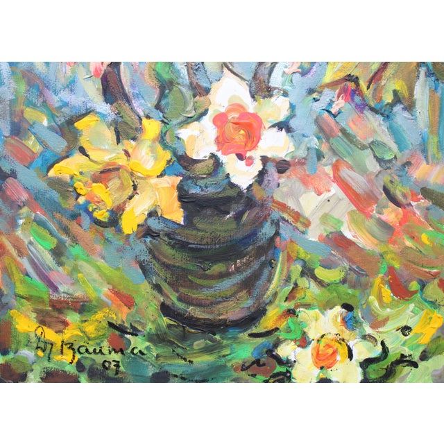 Dzidra Bauma, Tulips and Daffodils, 2007, Mixed Media on Paper For Sale - Image 3 of 6