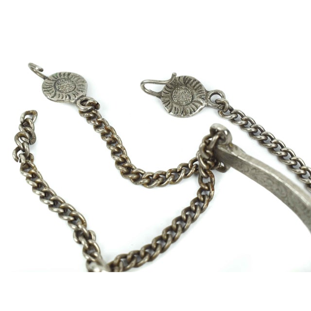 Metal Mid 20th Century Pair of Argentine Gaucho Alpaca Decorative Spurs With Chain Wall Decor For Sale - Image 7 of 7