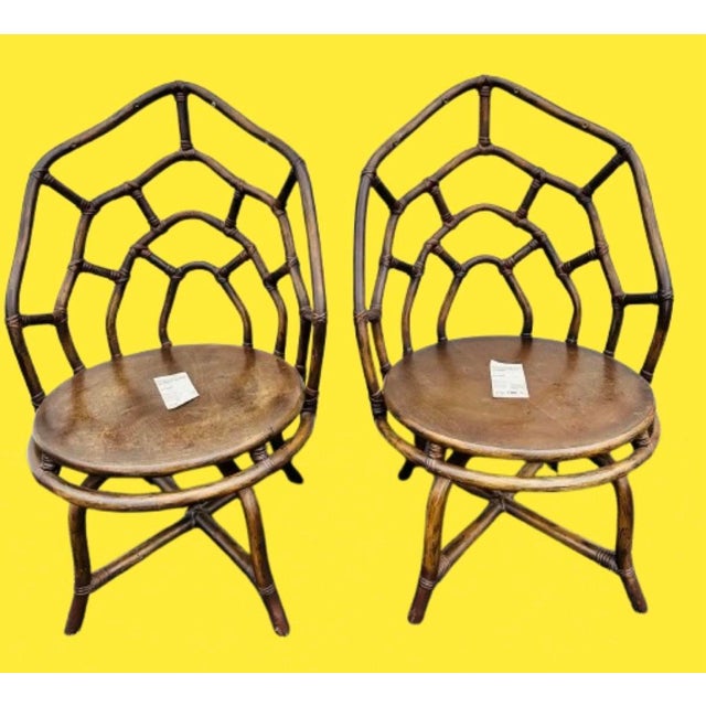 1950s Tommi Parzinger and Henry Olko for Willow and Reed Dining Chairs Labeled - Set of 2 For Sale In Miami - Image 6 of 9