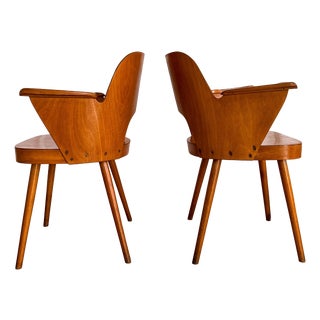 Bentwood Model 1515 Armchairs attributed to Oswald Haerdtl for Thonet / Ton, Former Czechoslovakia, 1960s, Set of 2 For Sale