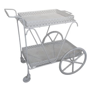 Vintage Mobile Serving Bar Cart For Sale