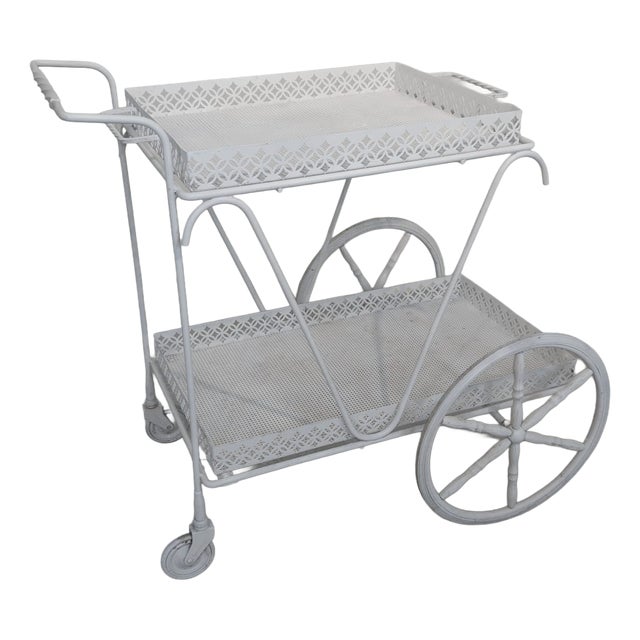Vintage Mobile Serving Bar Cart For Sale