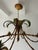Mid-Century Modern 1 of 2 C 1950 French Tole Palm Tree 6 Light Chandelier Rare Shape and Big Size For Sale - Image 3 of 5