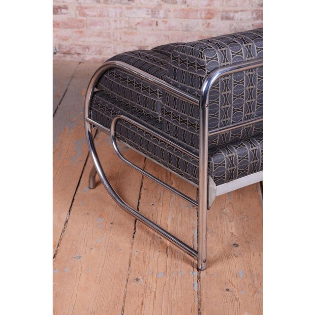 Bauhaus Sofa in Chrome and Fabric from Robert Slezak, Czech, 1930s For Sale - Image 13 of 18