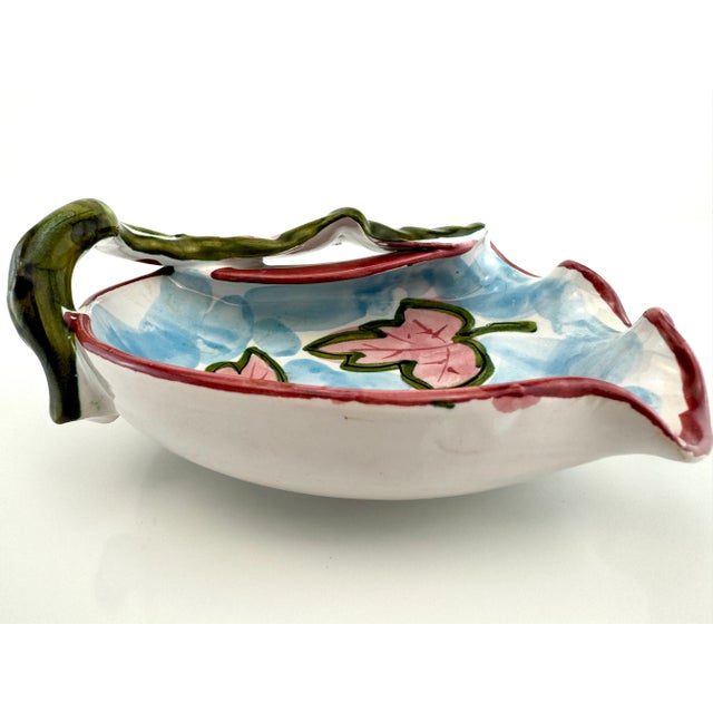 Rustic European Vintage Italian Hand Painted Decorative Bowl For Sale - Image 3 of 12