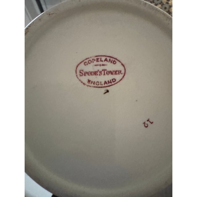 Late 19th Century Antique Copeland Spode Red Transferware Ironstone Pitcher, England For Sale - Image 5 of 5