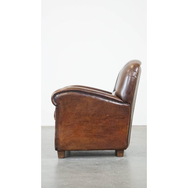 Club Chair in Dark Sheepskin For Sale - Image 5 of 14