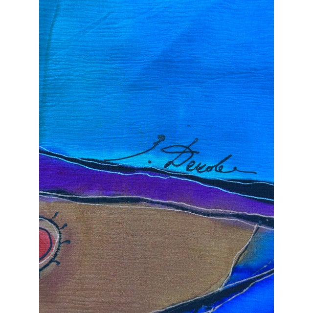 Surrealist Painting on Textile Silk Fabric Panel For Sale - Image 11 of 11