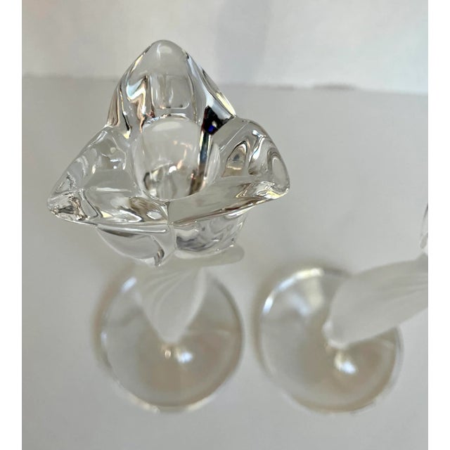 Mikasa Vintage Pair of Frosted Tulip Shaped Candle Holders by Mikasa For Sale - Image 4 of 6