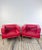 Set of Armchairs in Red Leatherette and Chrome Aluminum, 1980s For Sale - Image 4 of 9