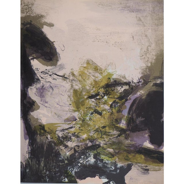 Zao Wou-Ki, Paysage de montagne abstrait, Lithograph For Sale - Image 7 of 7