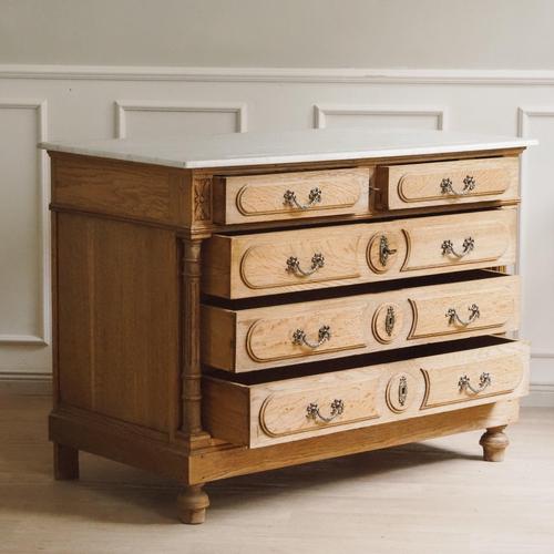 Metal French Country-Style Chest of Drawers in Natural Oak For Sale - Image 7 of 18